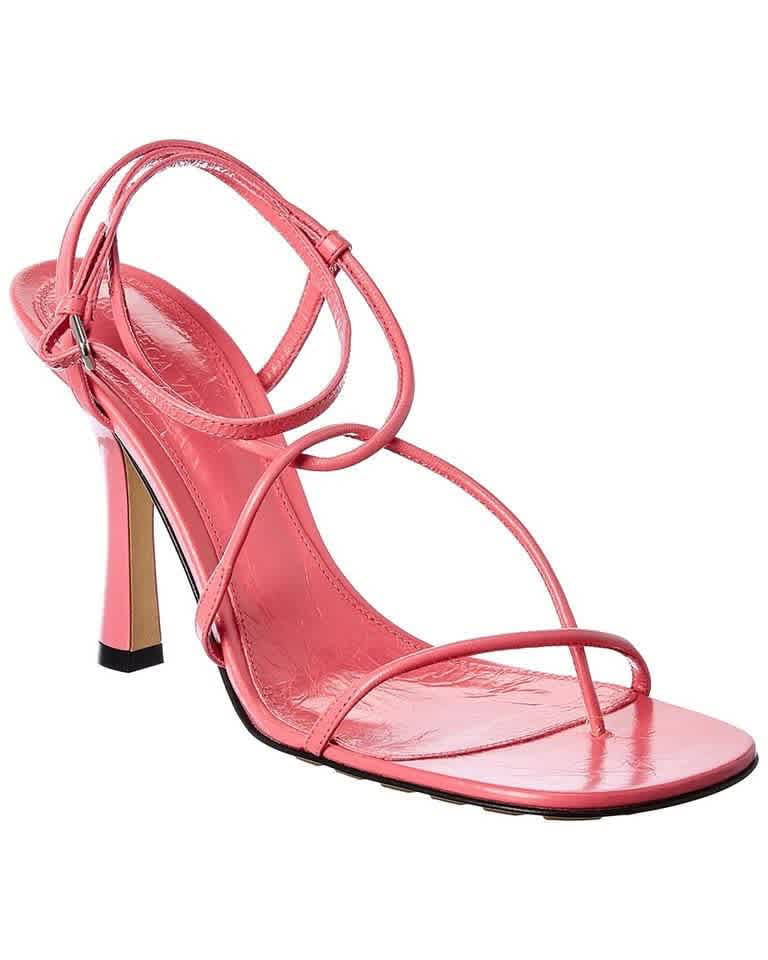 Bottega Veneta Ladies Pink Square Toe Heel Sandal Brand Size 35 Us Size 5 Walmart Com