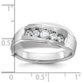 thumbnail image 3 of 14K White Gold Ibgoodman Men's Polished And Satin 5-Stone 1/2 Carat Aa Quality Diamond Ringsize 10 (Width 9.77) - Jbsp, 3 of 5