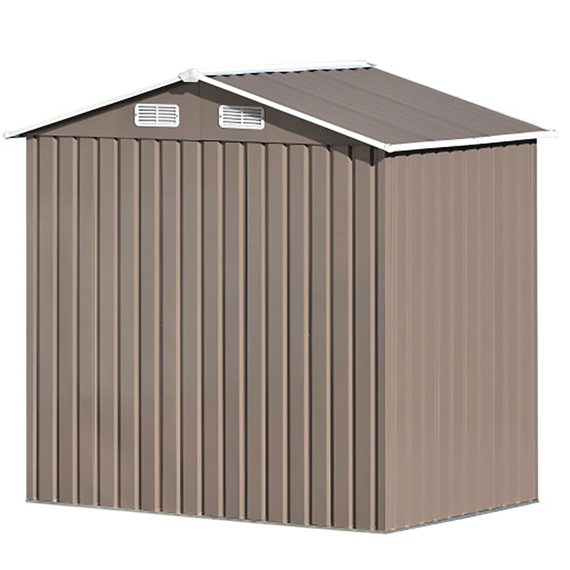 Kadyn Patio 6ft x 4ft Bike Shed Garden Shed with Locking Door Metal Storage with Vent and Foundation Tool Cabinet for Backyard, Lawn, Garden, Brown Kadyn Patio 6ft x 4ft Bike Shed Garden Shed with Locking Door Metal Storage with Vent and Foundation Tool Cabinet for Backyard, Lawn, Garden, Brown