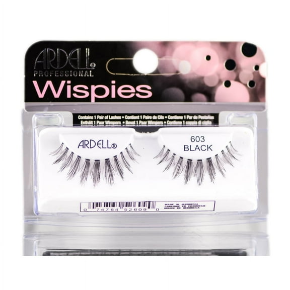 Ardell Professional Wispies Lashes - Black - 603 #52609 - Pack of 1 with Sleek Comb
