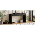thumbnail image 3 of Farmhouse Rustic Console Table, Curved, 2 Drawer Storage Entryway Piece, 3 of 25