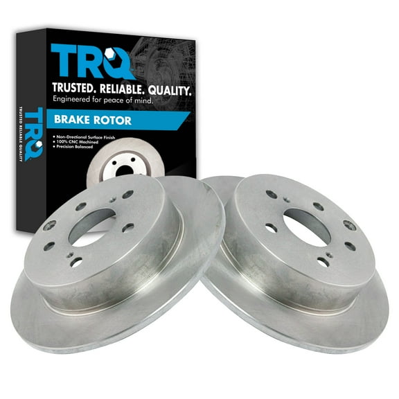 TRQ Rear Brake Rotors Set Solid Fits Select 2009-2010 Pontiac Vibe 2009-2013 Toyota Matrix