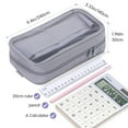 thumbnail image 3 of Deli Pencil Case for Kids,Large Capacity Foldable Pencil Pouch with 4 Compartments, School Supplies Organizer Bag for Students, Teens and Office Use,Grey, 3 of 7