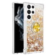 thumbnail image 2 of Funda para Samsung Galaxy S23 Ultra 5G con Brillo Líquido Flotante, Purpurina, Parachoques y Anillo Giratorio Soporte, 2 of 5