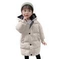 thumbnail image 5 of CCRFTGI Girls Winter Coat Size 10-12 Heavyweight Thickened Coats Quilted Zip Up Puffer Coat Trendy Warm Hooded Outwear Coat Beige 3-4Years, 5 of 6