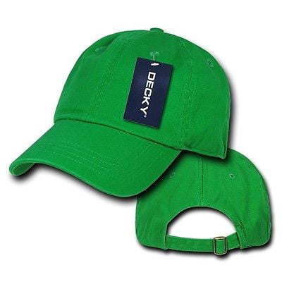 Kelly Green Plain Solid Blank Washed Cotton Polo Buckle Baseball Ball Cap (Best Way To Wash A Ball Cap)