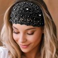 thumbnail image 4 of Plum Blossom Hollow Beaded Wide Headband, Fashionable and Casual Hair Accessorie, 4 of 5