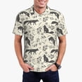 thumbnail image 1 of Fotbe Vintage Moon Fox Pattern Men’s Golf Polo Shirt – Breathable Performance Golf Shirt with Button-Down Collar-Small, 1 of 6