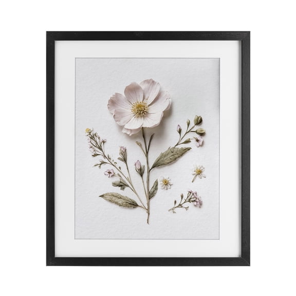 Pressed Wild Flowers Black Framed Print Under Glass, design by Lettered and Lined