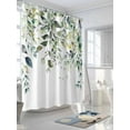 thumbnail image 5 of Eucalyptus Leaves Waterproof Fabric Shower Curtain, Watercolor Weeping Teal Botanical Shower Curtain for Bathroom Curtains Bathtubs Hotel Washable Shower Curtains with 12 Hooks Standard 72x72, 5 of 6