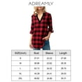 thumbnail image 6 of ADREAMLY Womens V Neck Plaid Shirts 3/4 Sleeve Pullover Tunic Tops Casual Work Shirt, 6 of 6