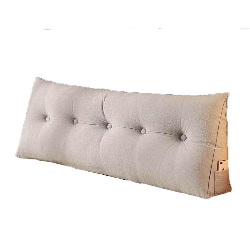 Euroco Modern Bolster Triangular Headboard, Upholstered Headboard for Queen Size Bed, Reading Pillows Headboard