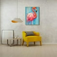 thumbnail image 3 of COMIO Bold Abstract Flamingo Painting with Golden Frame 12x16in / 16x20in Print On Canvas 16x20in, 3 of 4