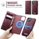 thumbnail image 3 of CaseMe Cartera for iPhone 14 Compatible con Magsafe, 2 en 1 de Piel Sintética [Bloqueo RFID] Tarjetero Abatible Soporte a Prueba de Golpes Cubierta Magnética Desmontable for iPhone 14 6.1", Rojo Vino, 3 of 10
