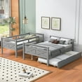 thumbnail image 2 of Gray Twin Over Full Bunk Bed With Dependable Materials & Functional Trundle Guardrail,, 2 of 6