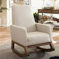 thumbnail image 2 of Allora Upholstered Rocker in Light Beige and Walnut, 2 of 5