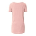 thumbnail image 5 of Summer Tops for Women Mgmyaa Women T-Shirts Plus Size V-Neck Short Sleeve Tops Long T-Shirt Blouse Fashion Solid Color Fit Casual Tees, 5 of 5