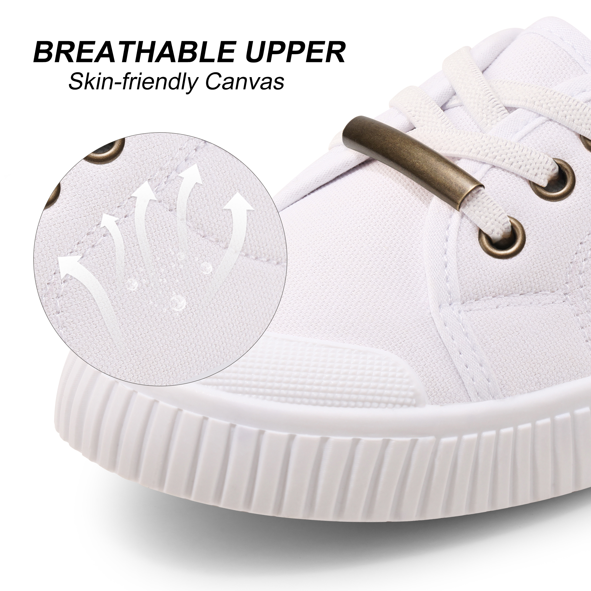 Slip-On Canvas Shoes for Women-Fashion Low-Top Flat Loafers with CloudFoam Insole