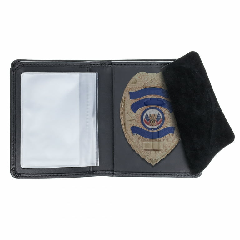 ASR Federal Bifold Leather Wallet ID Card and Police Badge Holder, Shield