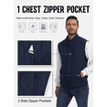 thumbnail image 4 of Zehisen Men's Utility Hiking Sweater Vest Waterproof Softshell Outdoor Fleece Lined Zip Up windproof vest Navy M, 4 of 8