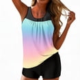 thumbnail image 2 of Womens Flowy Tankini Tops Modest Bathing Suit Loose Fit Two Piece Swimsuit Scoop Neck Swim Tops High Waisted Bottom, S, 2 of 7
