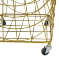 thumbnail image 5 of DecMode Gold Metal Deep Set Metal Mesh Laundry Basket Storage Cart with Wheels and Handles, 5 of 14