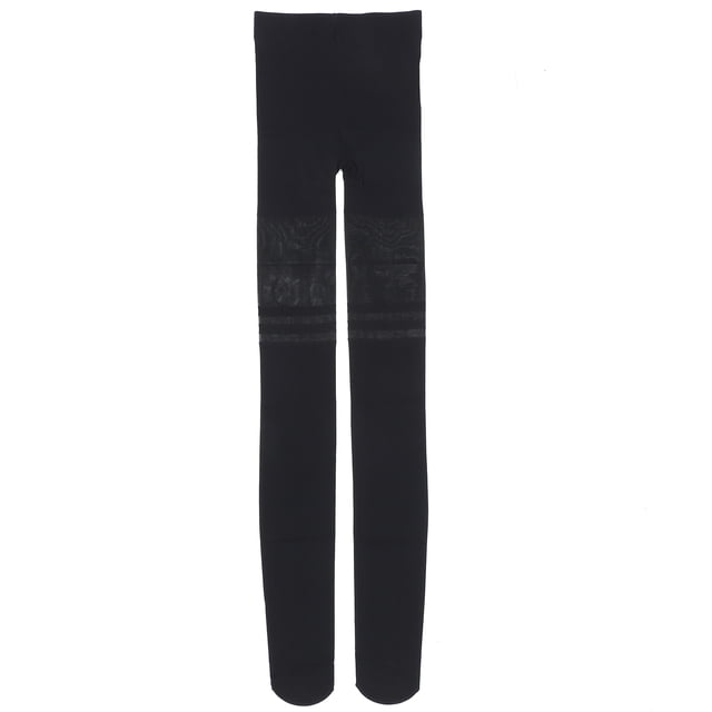 Lady Silk Stocking Rebanadas Medias a rayas Pantimedias Pantimedias para Mujer (Negro)