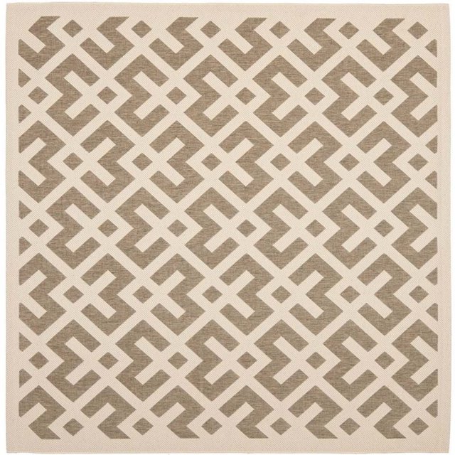 Safavieh Tapis de Cour Marron Intérieur Extérieur - Carré 4 Pieds