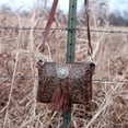 thumbnail image 4 of American West Leather Cross Body Bag Purse Holder Bundle Brown- Zip Top Bolo Concho, 4 of 7