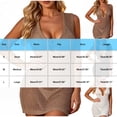 thumbnail image 3 of Erwazi Womens Beach Cover Up Ring Hollow Out Solid V-Neck Sleeveless Mesh Sheer Swim Outerwear Summer Resort Dress, 3 of 5