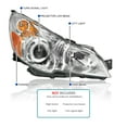 thumbnail image 3 of Spec-D Tuning Chrome Projector Headlights Compatible with 2010-2014 Subaru Legacy, 2010-2014 Subaru Outback, Left + Right Pair Headlamps Assembly, 3 of 5