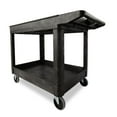 thumbnail image 5 of 25.78 in. x 45.25 in. x 33.25 in. 500 lbs. Capacity 2 Shelves Plastic Heavy-Duty Utility Cart with Lipped Shelves - Black, 5 of 9