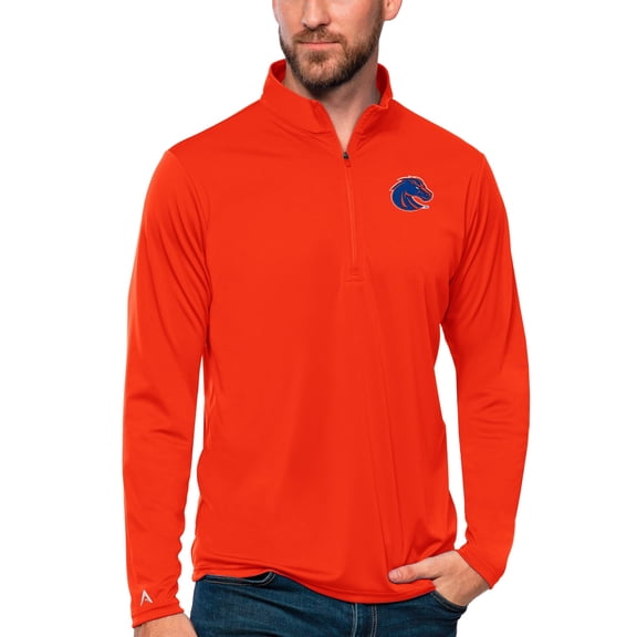 Men's Antigua Orange Boise State Broncos Tribute Quarter-Zip Top