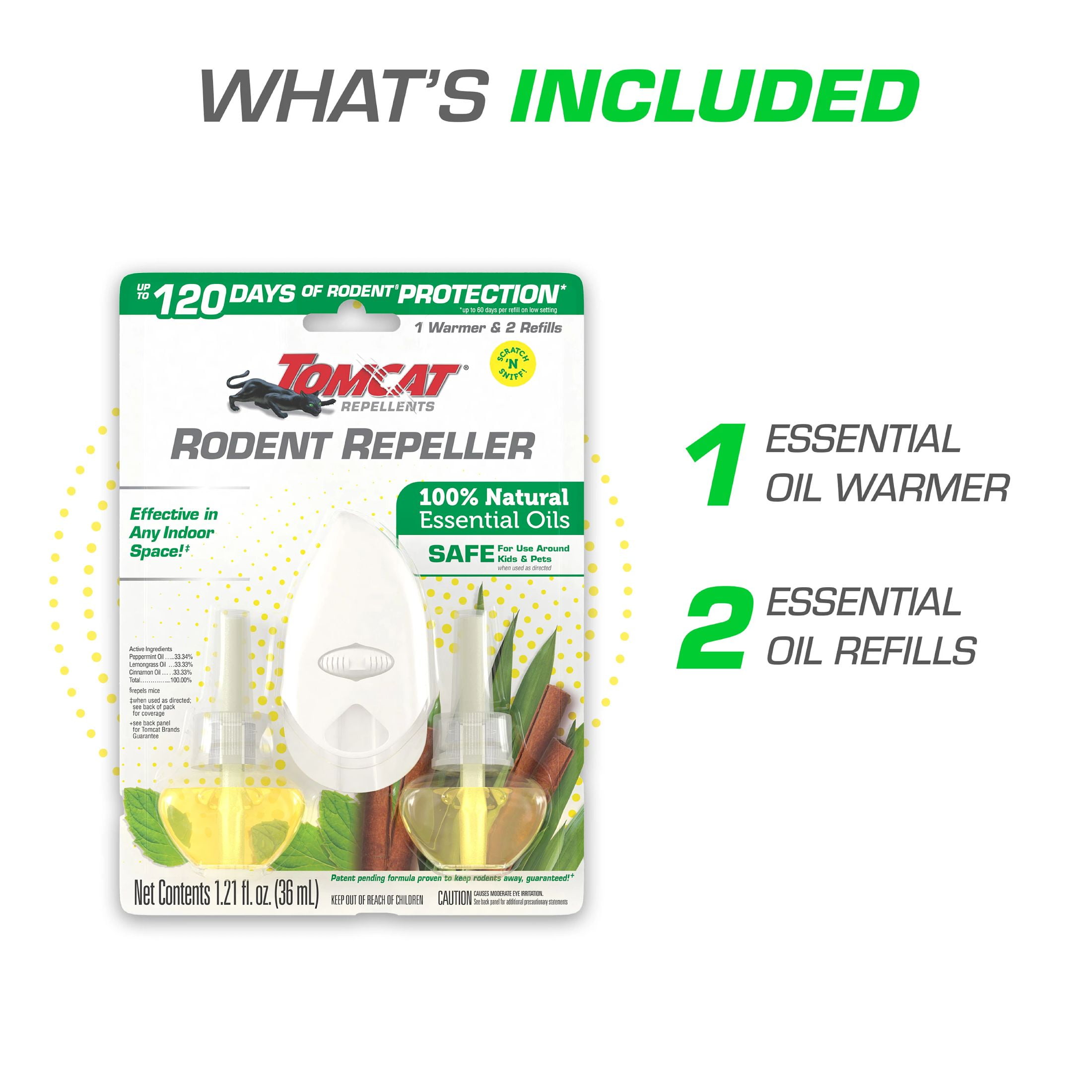 Tomcat Repellents Rodent Repeller - 1 Warmer and 2 Refills