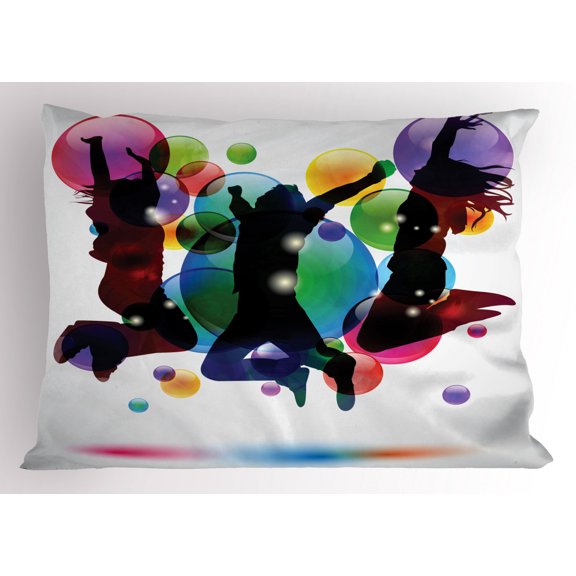 Ambesonne Youth Pillow Sham, Happy People Bubbles, 26" X 20", Multicolor