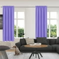 thumbnail image 5 of HCBY 2PCS Modern Solid Blackout Thermal Curtains - Grommet Window Drapes for Bedroom, Living Room & Kitchen | 84"x38" 100% Polyester Fabric in Purple | Single Panel, Energy Efficient, 5 of 5