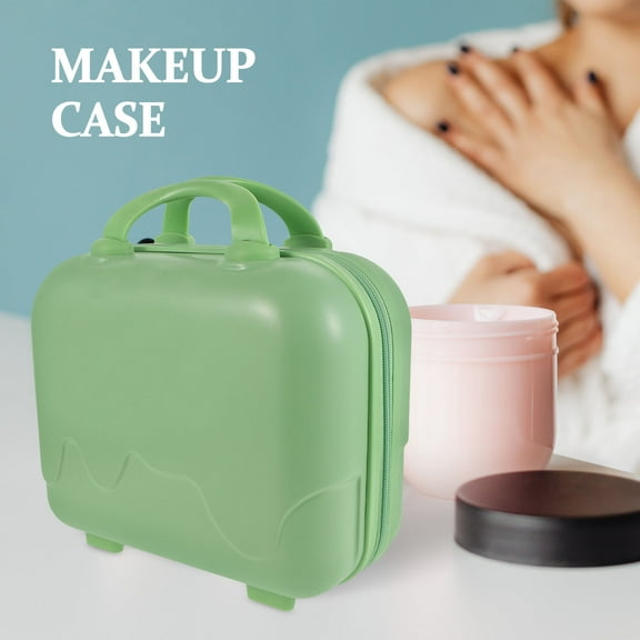 WHAMVOX Travel Makeup Organizer Portable Cosmetic Bag Hard Shell Vanity Case Toiletry Casecarrying Makeup Bag With Handle For Women And Girls