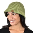 thumbnail image 2 of C.C Unisex Winter Cable Knit Packable Vintage Cloche Bucket Hat, Dark Grass, 2 of 3