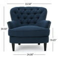 thumbnail image 3 of Noble House Tanner Tufted Fabric Club Accent Chair, Dark Blue, 3 of 14