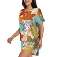 thumbnail image 3 of Womens Pajama Sets With Pocket, Fall Maple Leaves Lounge Sets Short Sleeve Sleepwear PJ Sets for Women, 3 of 6