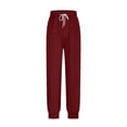 thumbnail image 4 of Plus Size Casual Pants for Womens High Waist Fashion Solid Color Sleeping Pants With Loose Waistband And Elastic Waist Pocket For Comfortable Foot Binding And Casual Pants, 4 of 8
