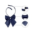 thumbnail image 4 of Pajarita De Traje De Trabajo Uniforme Con Lazo Preatado De Color Sólido Ajustable Para Mujer Azul marino One Size, 4 of 5
