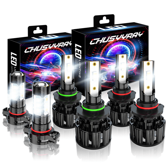 CHUSYYRAY LED Headlight Bulbs 9005 High Beam 9006 Low Beam H16 Fog Light Bulbs Kit 6-Piece