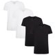 thumbnail image 1 of Bamboo basics Camiseta VELO, paquete de 4 - Camiseta interior, cuello en V, camiseta simple Blanco/negro S (Small), 1 of 5