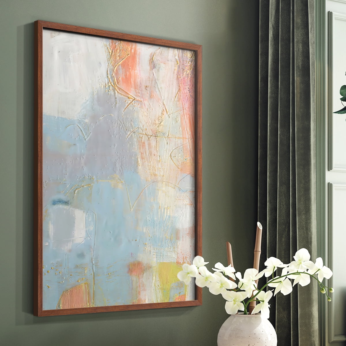 Cully II Framed Print in Brown Solid Wood Framed Print No Nail Hanging