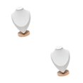 thumbnail image 3 of kurtrusly Necklace Display Bust Smooth Stable for store Showroom Retail Dresser White M 2Set, 3 of 6