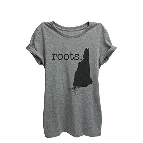 Home Roots State New Hampshire Womens Relaxed T-Shirt Tee Heather Grey - Large