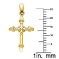 thumbnail image 2 of Precious Stars 14K Yellow Gold Cubic Zirconia Rope Cross ¹⁵/₁₆" Pendant - No Chain, Pendant Only, 2 of 3