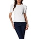 thumbnail image 2 of Blusa casual de verano para mujer con mangas cortas abullonadas y cuello redondo S blanca, 2 of 6