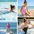 thumbnail image 6 of Girls One-Piece Cut Out Design Swimsuit with Cover Up Skirt Adjustable Straps Swimwear Solid Color Bathing Suit for Girls Ages 7-16 Years, 6 of 10